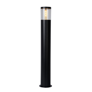 Frode high black outdoor pedestal lamp 1xE27 IP44 matt chrome