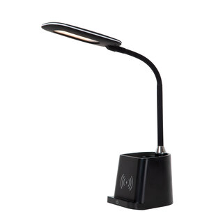 Atis black desk lamp LED dimmable 4.7W 3000K wireless charging