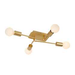 Terence ceiling lamp with 4 arms E27 gold