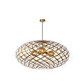 Lampe à suspension géante ronde Ø 100 cm 3xE27 or mat / laiton