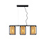 Cubico long hanging lamp 3xE27 black and brass