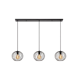 Lámpara colgante Zadar negra 3xE27