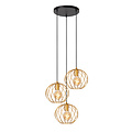 Zadar ronde hanglamp 3xE27 mat goud / messing