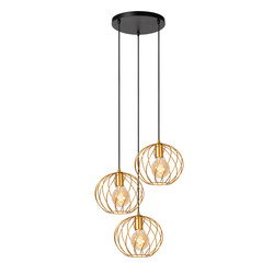 Lampe suspendue ronde Zadar 3xE27 or mat / laiton