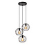 Lampe suspendue Zadar ronde noire 3xE27