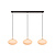 Stiletto long hanging lamp 3x E27 with brass