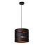 Lampe à suspension Rossy Ø 26 cm 1xE27 noir et or