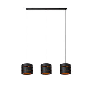 Rossy long hanging lamp 3xE27 black and gold