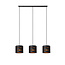 Rossy long hanging lamp 3xE27 black and gold