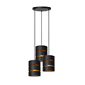 Suspension ronde Rossy 3xE27 noire et dorée