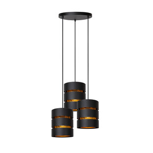 Rossy round hanging lamp 3xE27 black and gold