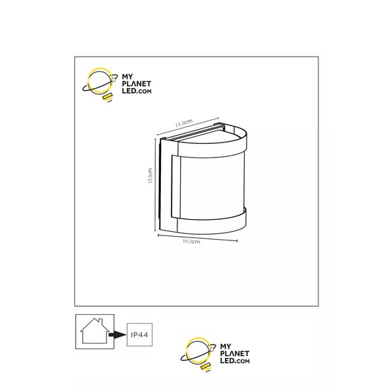 Bolly wall lamp black for outdoor IP44