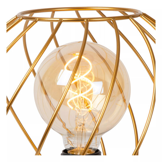 Lampe de table Zadar dorée Ø 25 cm 1xE27 avec noir
