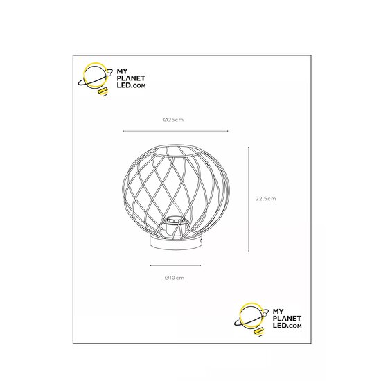 Lampe de table noire Zadar Ø 25 cm 1xE27