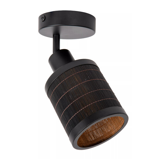 Spot de plafond Gallo noir 1x E27