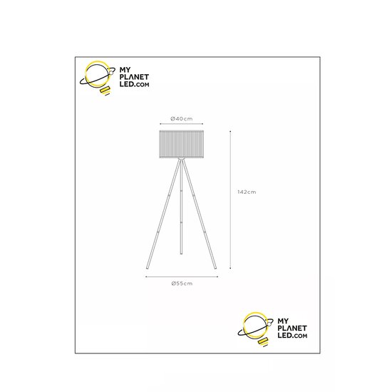 Gallo driepoot vloerlamp Ø 55 cm 1xE27 zwart
