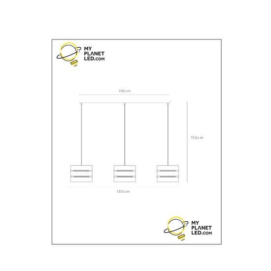 Rossy long hanging lamp 3xE27 black and gold