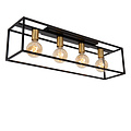 Rubens long black and gold ceiling lamp 4x E27