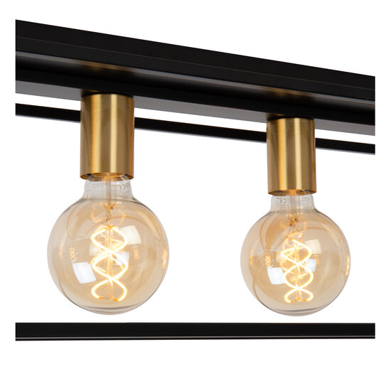 Rubens long black and gold ceiling lamp 4x E27