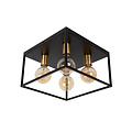 Rubens square black and gold ceiling lamp 4x E27