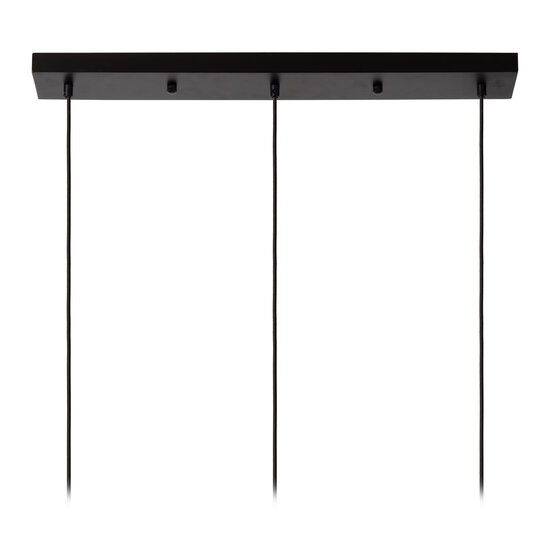 Suspension Felix longue noire avec 3 cages métalliques E27
