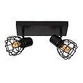 Spot de plafond Felix double métal noir 2x E14