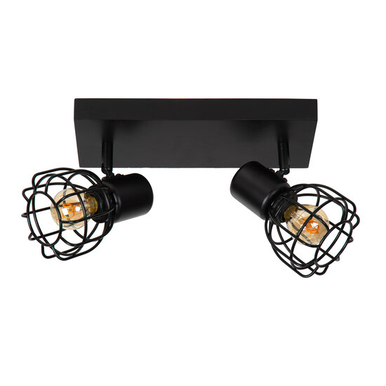 Spot de plafond Felix double métal noir 2x E14
