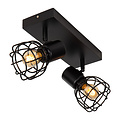 Felix double metal black ceiling spotlight 2x E14