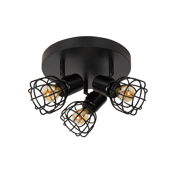 Felix triple metal ceiling spotlight black 3x E14