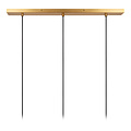 Carine lange zwarte met messing hanglamp 3x E27