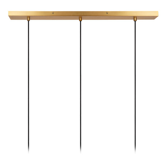 Carine lange zwarte met messing hanglamp 3x E27