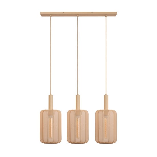 Suspension Carine longue beige 3x E27