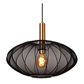 Carine oval black with brass hanging lamp 1x E27