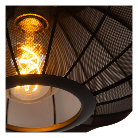 Carine oval black with brass hanging lamp 1x E27