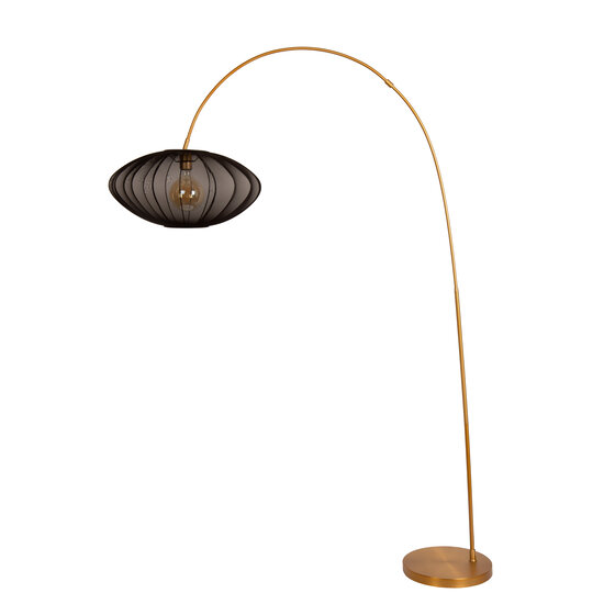 Carine arc lamp metal black with brass 1x E27