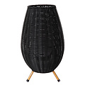 Nicolette Lámpara de mesa inalámbrica recargable negra impermeable con LED 3W
