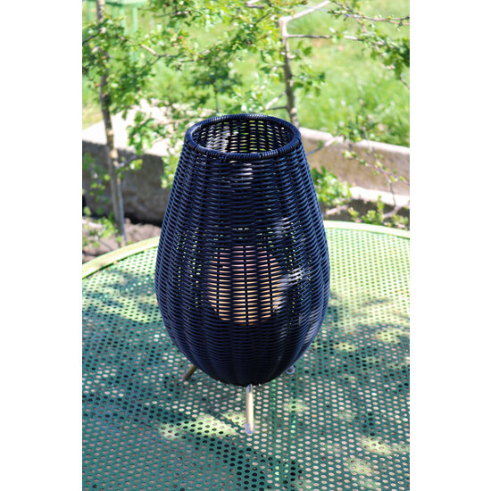 Nicolette waterdichte zwarte oplaadbaar draadloze tafellamp met LED 3W