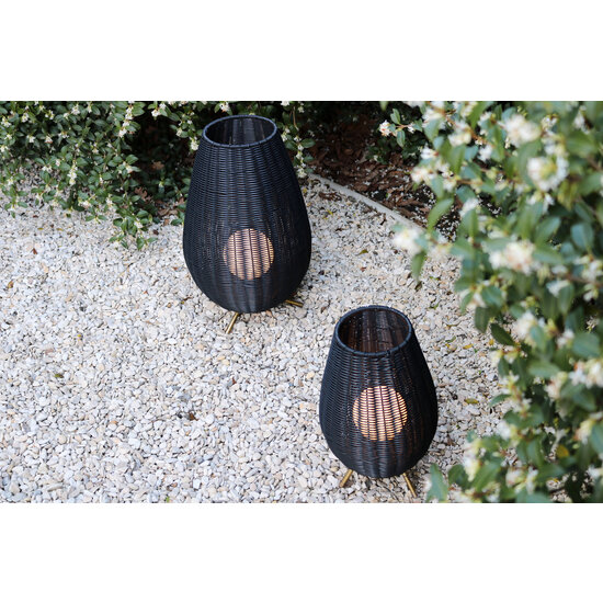 Nicolette Lámpara de mesa inalámbrica recargable negra impermeable con LED 3W