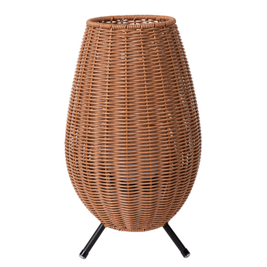 Lampe de table sans fil rechargeable en osier imperméable de couleur naturelle Nicolette avec LED 3W