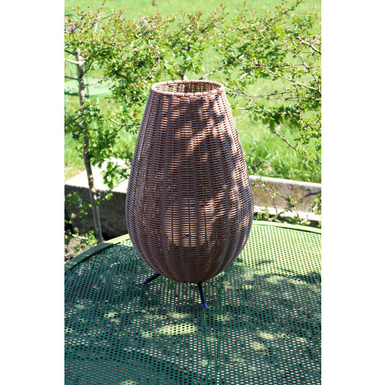 Nicole, natürliche, wasserfeste, wiederaufladbare, kabellose Tischlampe aus Korbgeflecht mit LED 3 W