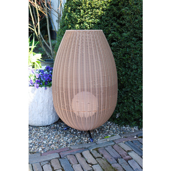 Nico naturelkleur waterdichte rieten oplaadbaar draadloze tafellamp met LED 3W