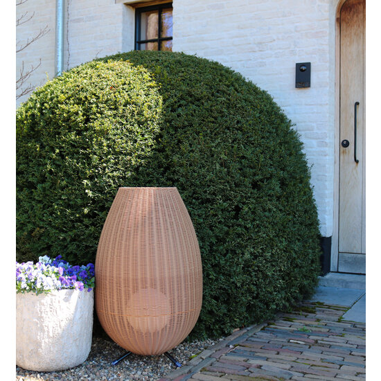Nico natural color waterproof wicker rechargeable wireless table lamp with LED 3W