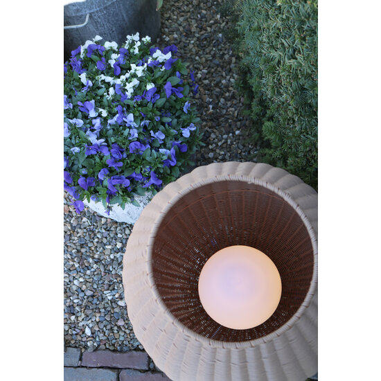 Nico natural color waterproof wicker rechargeable wireless table lamp with LED 3W