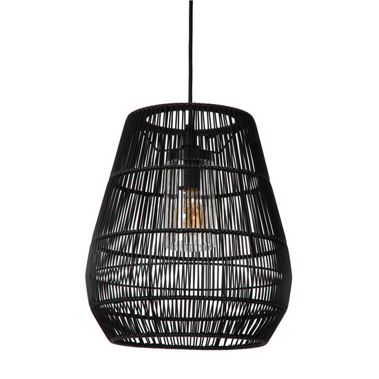 Danira black hanging lamp with long cable for outdoor use E27
