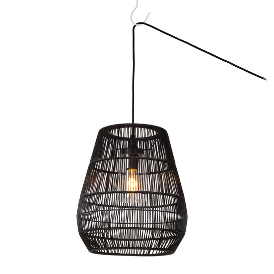 Danira black hanging lamp with long cable for outdoor use E27