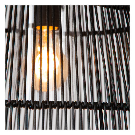 Danira black hanging lamp with long cable for outdoor use E27