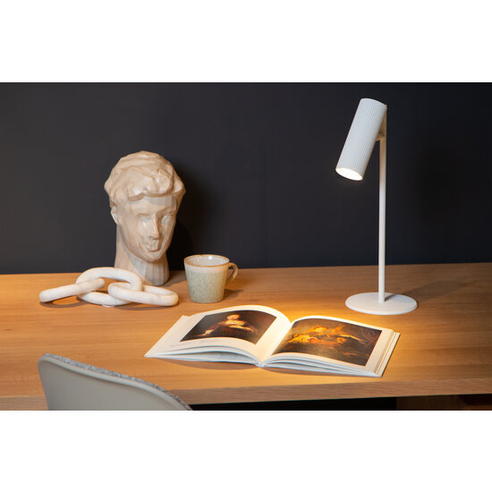 Lampe de table cylindrique blanche élégante Claude GU10