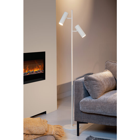Blur white floor lamp with 2 tubes GU10