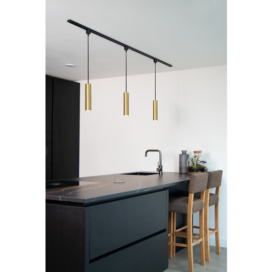 TRACK Flora hanglamp 1-fase railsysteem railverlichting GU10 mat goud messing