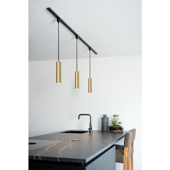 TRACK Flora hanglamp 1-fase railsysteem railverlichting GU10 mat goud messing